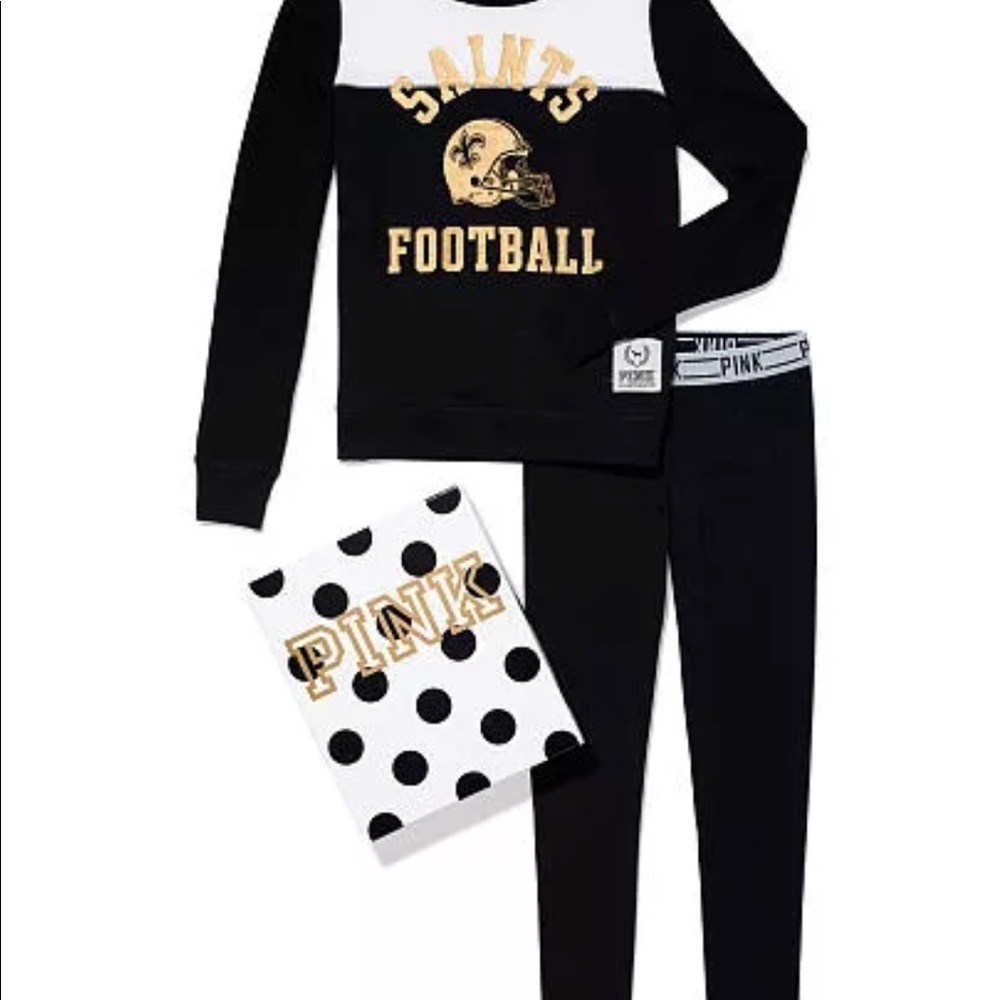 Vs Pink NFL New Orleans Saints Crew Pullover Set